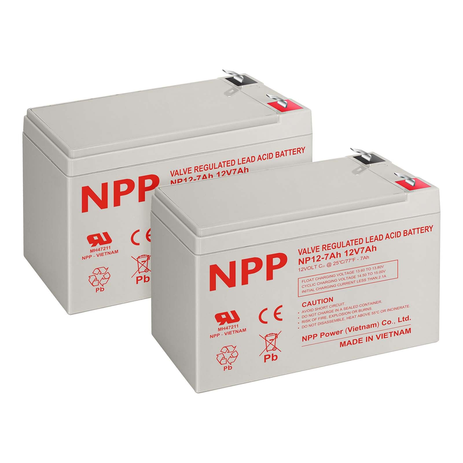 Amazon.co.jp: NPP NP12-7Ah (F2, 2個) 12V 7Ah 密閉型鉛蓄電池 F2端子
