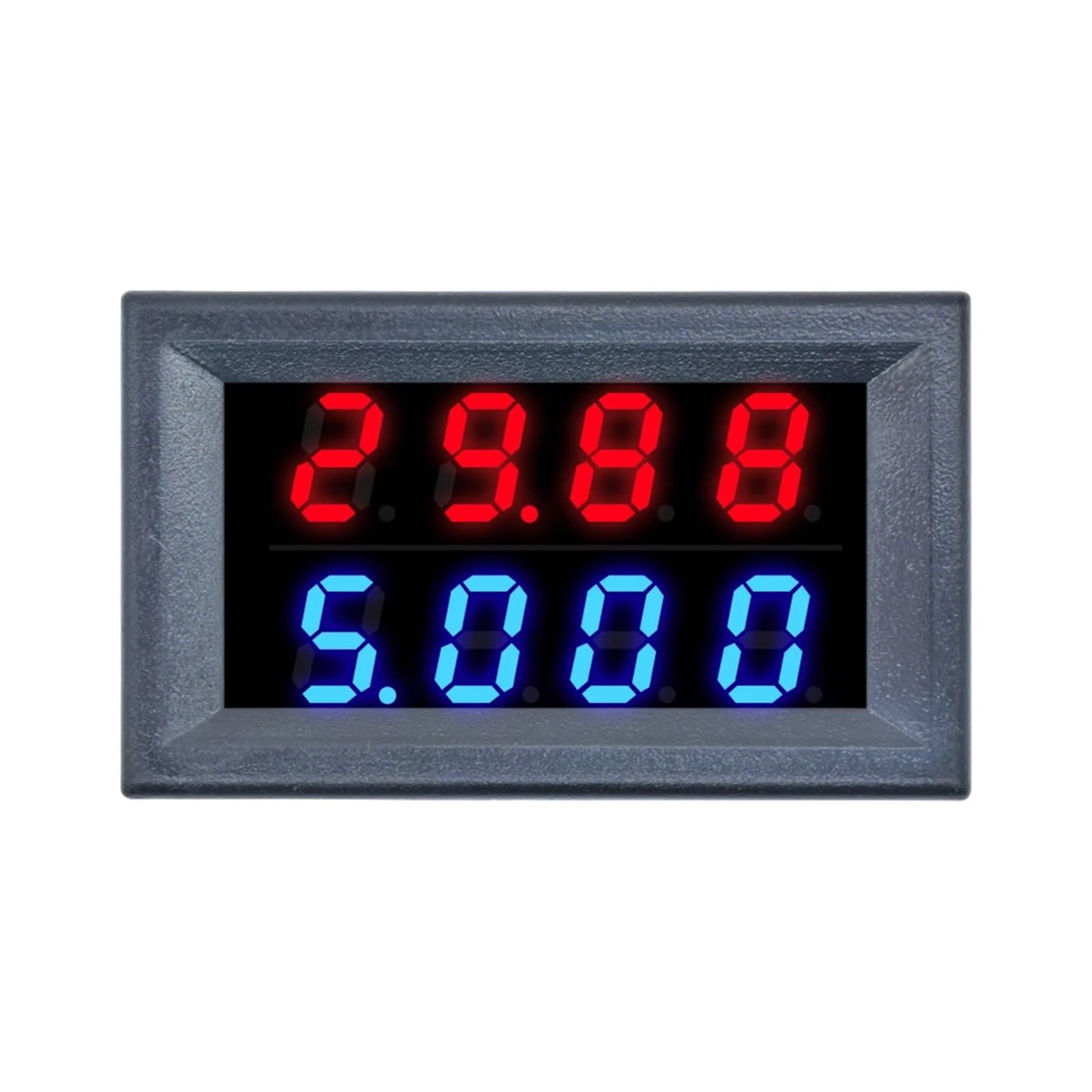 10 Stück 0,28 Zoll LED Digital Amperemeter 3/4 Bit 5 Drähte DC 100 V/200 V 10 A Spannungsmessgerät Spannungsprüfer Tester Blau Rot Dual Display (4bit rot blau, 200 V 10 A)
