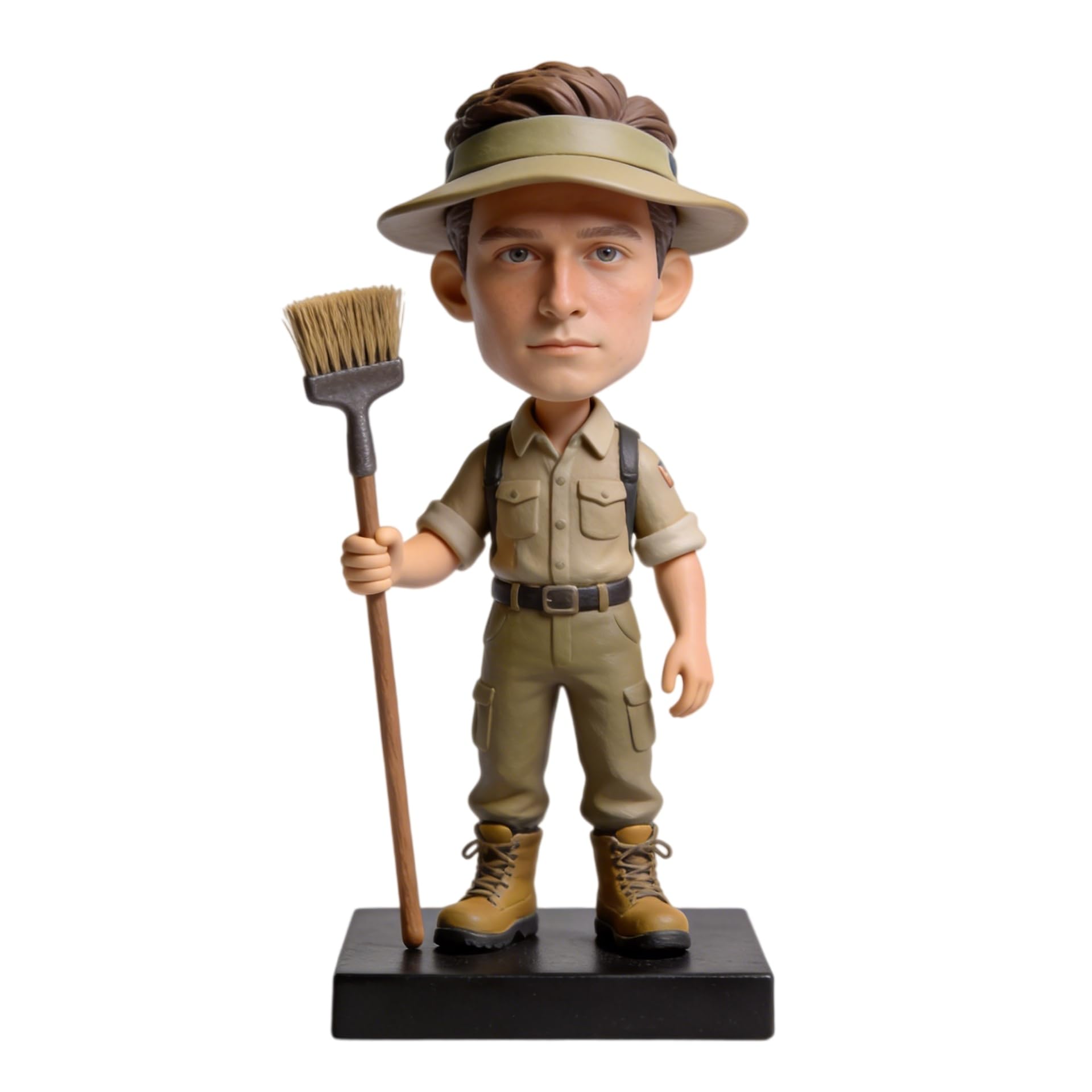 Figurine 3D personnalisée à tête branlante de photo Bobbleheads Figurine de gardien de zoo personnalisé pour homme sur le thème des gardiens de la faune Cadeau souvenir du personnel de zoo