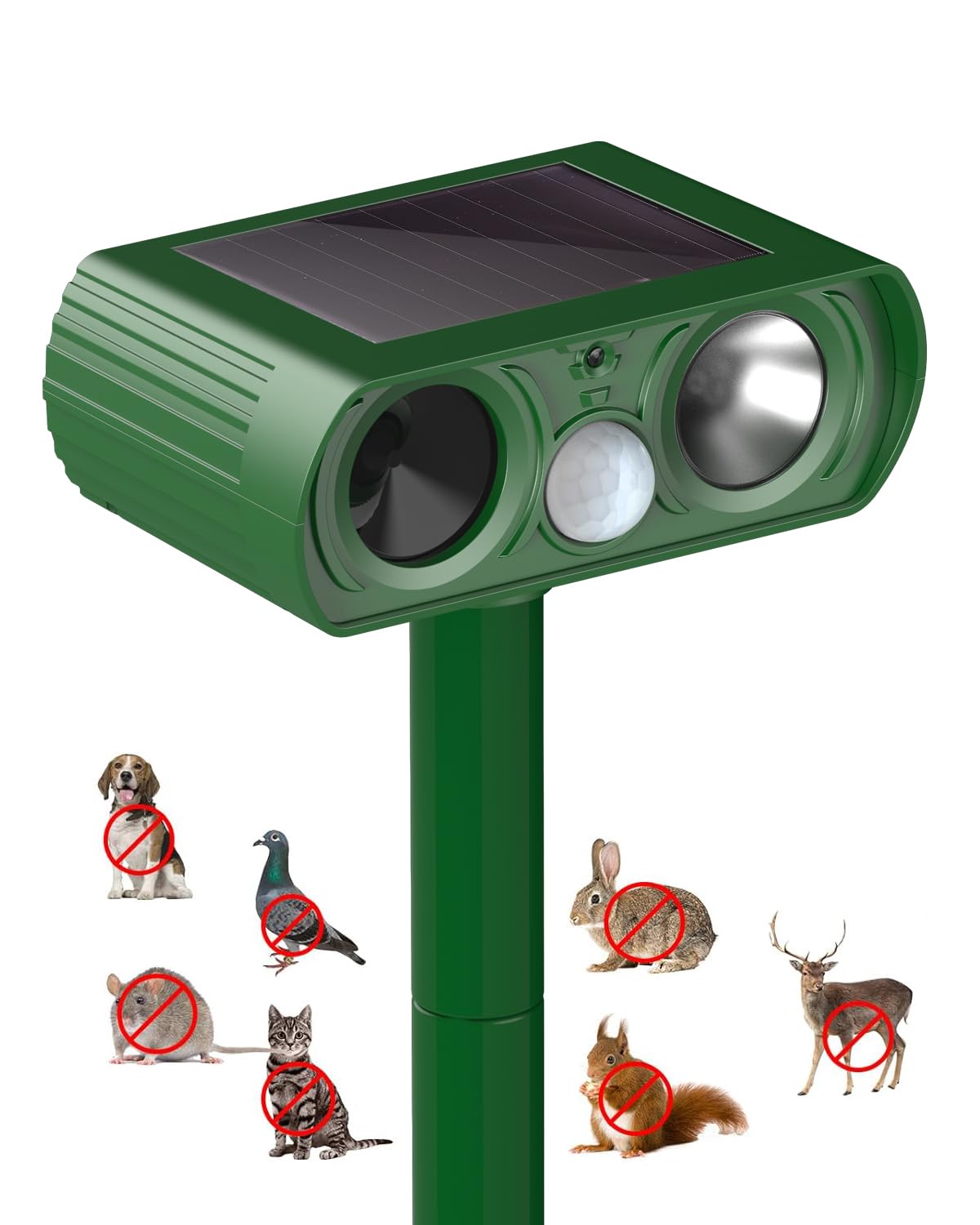 Solar Katzenschreck, Multifunktion Ultraschall Katzenabwehr, Wasserdicht Marderschreck mit Bewegungssensor, Vogelschreck Vertreiber für Maulwurf, Hunde, Vögel, Katzenschreck für Garten Rasen Farm
