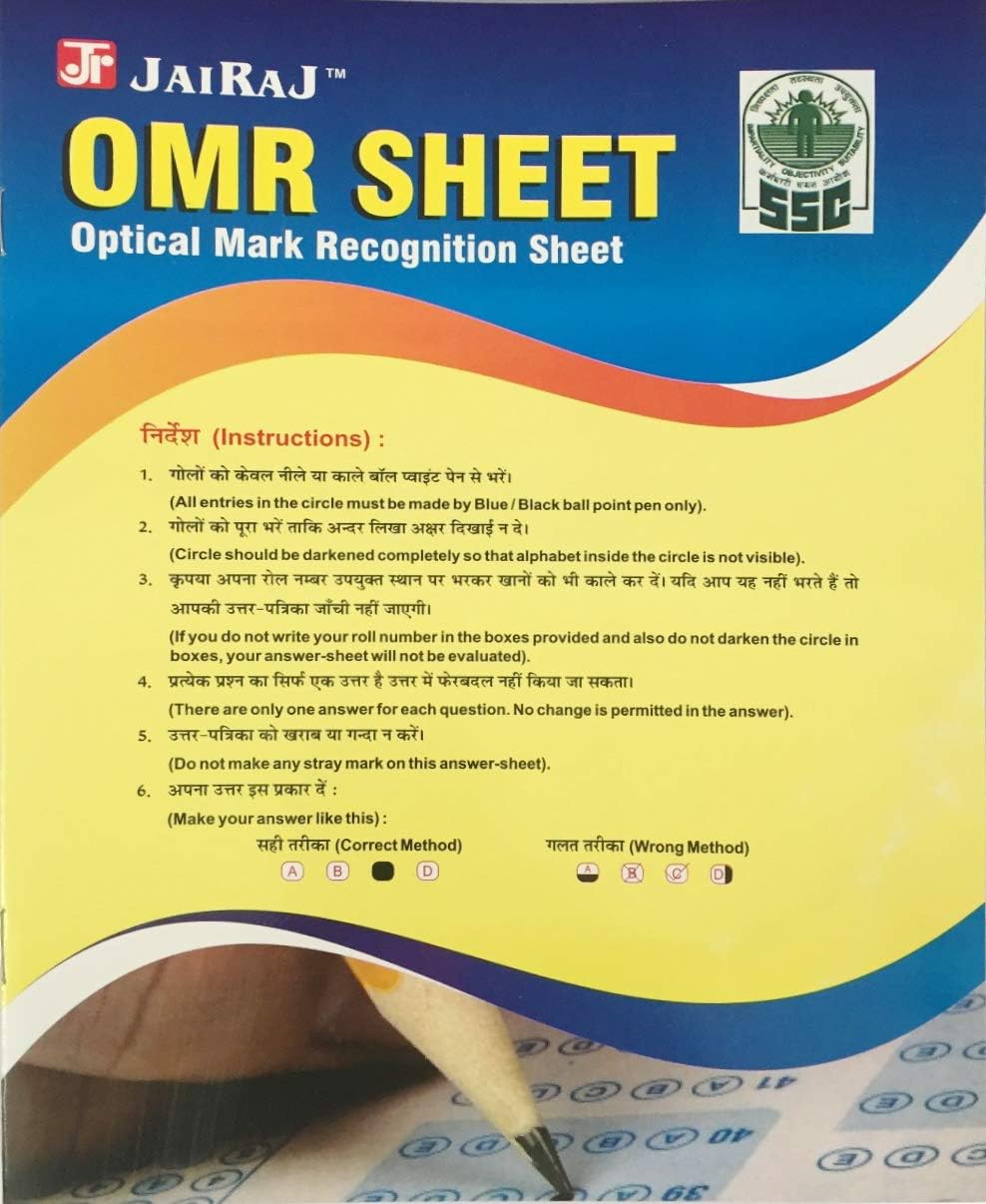 omr sheet pack of 10 booklets