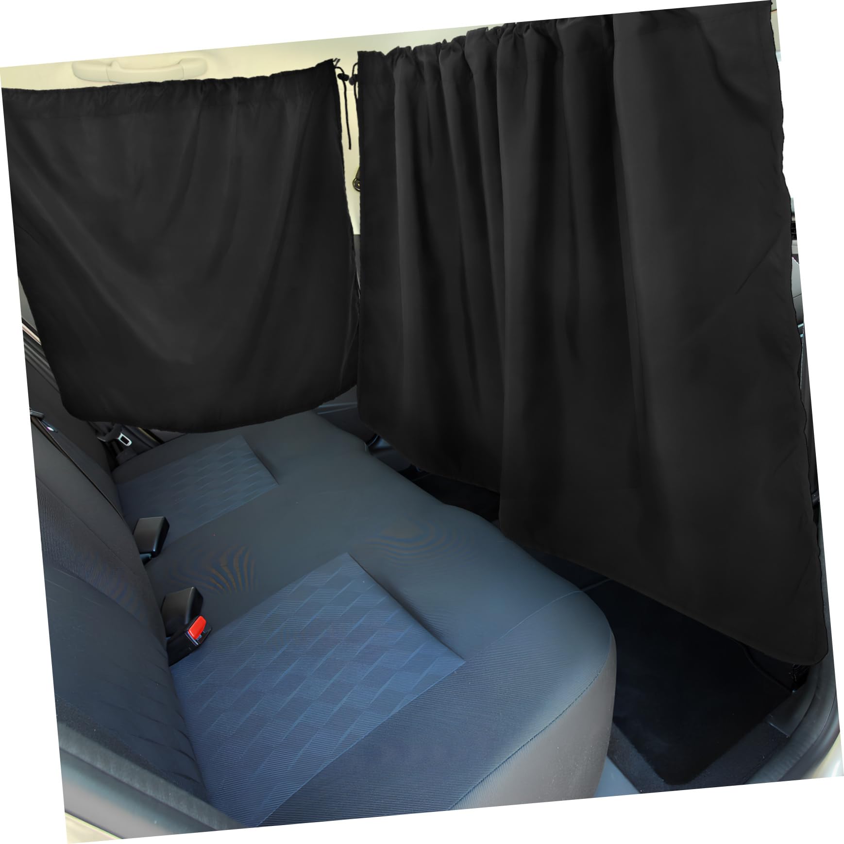 ABOOFAN 3 Juegos Parasol De Coche Cortinas Divisorias De Coche Solar Ventana del Bebé Cortinas De Privacidad del Interior Auto Tafetán De Poliéster 190 Black