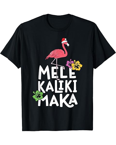 Mele Kalikimaka Flamingo Christmas Hawaiian Hawaii Women T-Shirt