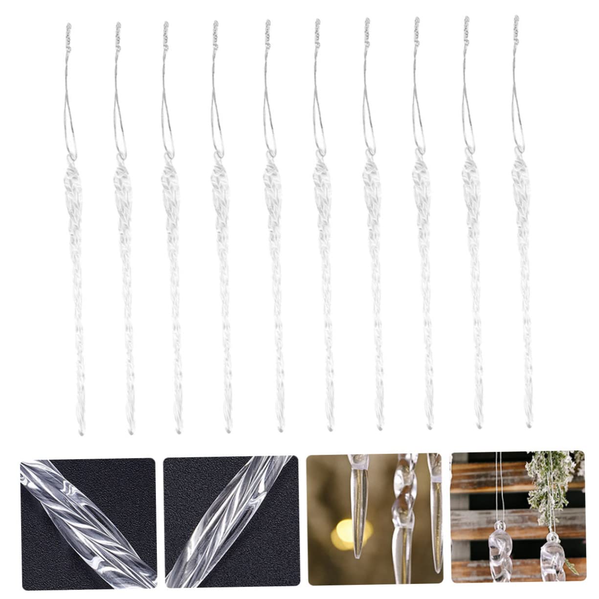 Cabilock 5 Sätze Teiliges Eiszapfen Hängedekoration Für Weihnachtsbaum Transparente Ornamente Für Innendekoration Festliche Weihnachtsfeier Dekorationen 36 Stück * 5