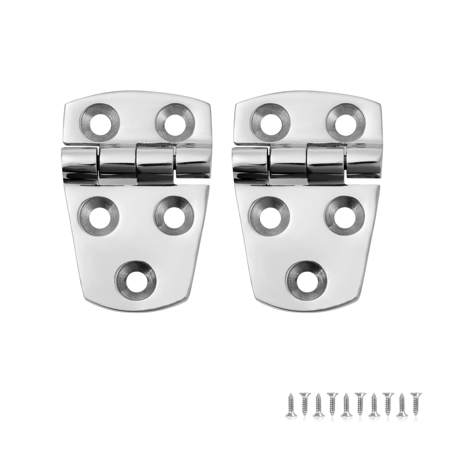 ODYSUNRAL 2 Pcs Marine Boat Hatch Hinges Stainless Steel, No Noise, Durable, 5 Holes 2.25 inch x 1.5 inch(57 x 38 MM), 316 Stainless Steel Door Hinges with Screws