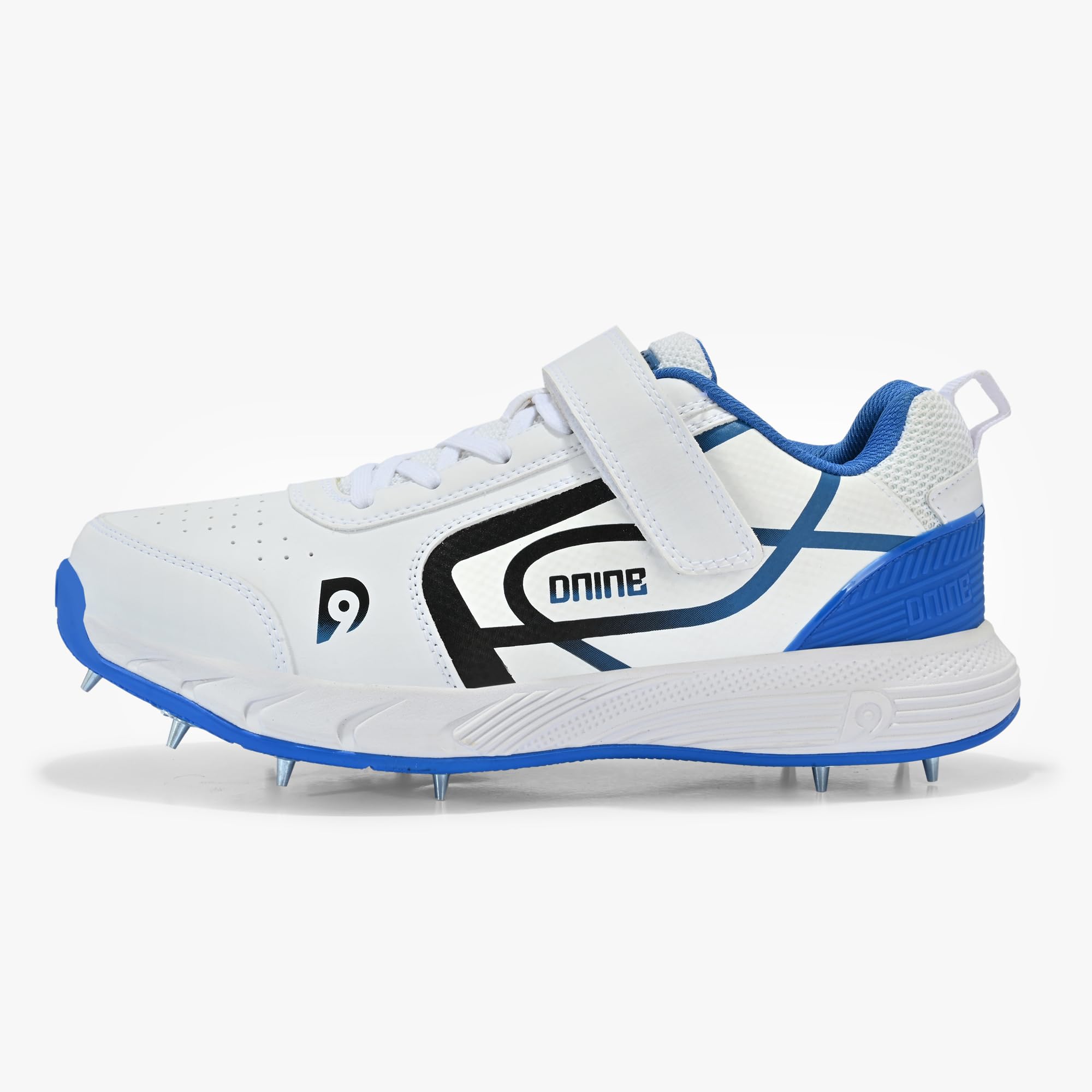 DNINE Classic Men Bowling Spikes Cricket Shoes White/Blue 1