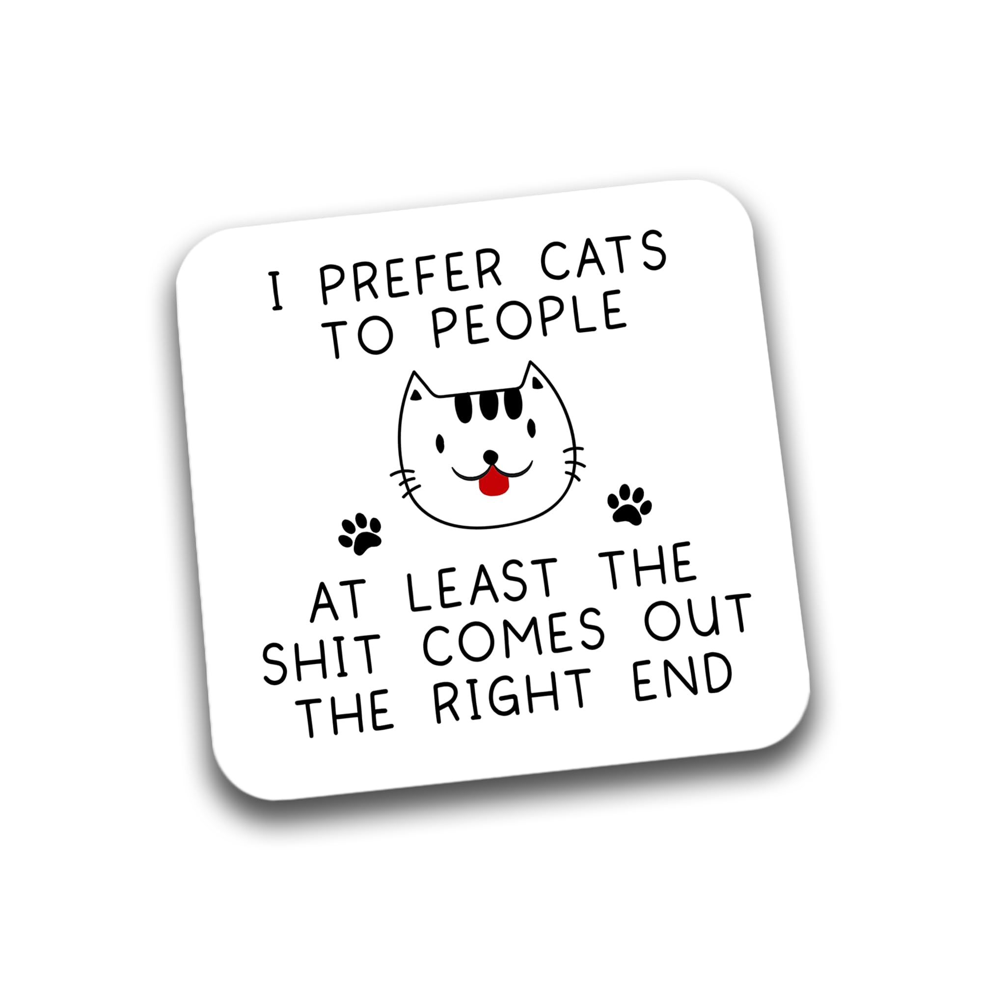 Rib Ticklerz Multicolour - Funny Drinks Coasters Tea Coffee Cup Coaster I Prefer Cats To People Mother's Day Father's Day Birthday Dog Nana Grandad Joke - Dc293