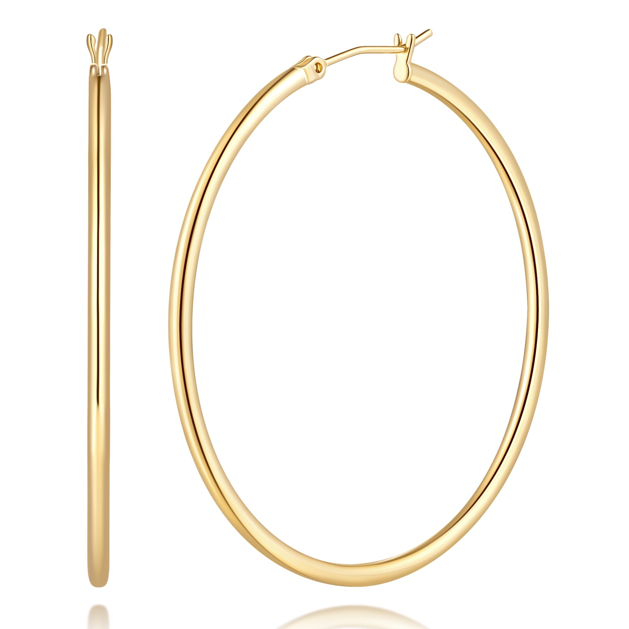14K Gold Dimple Design Hoop Earrings
