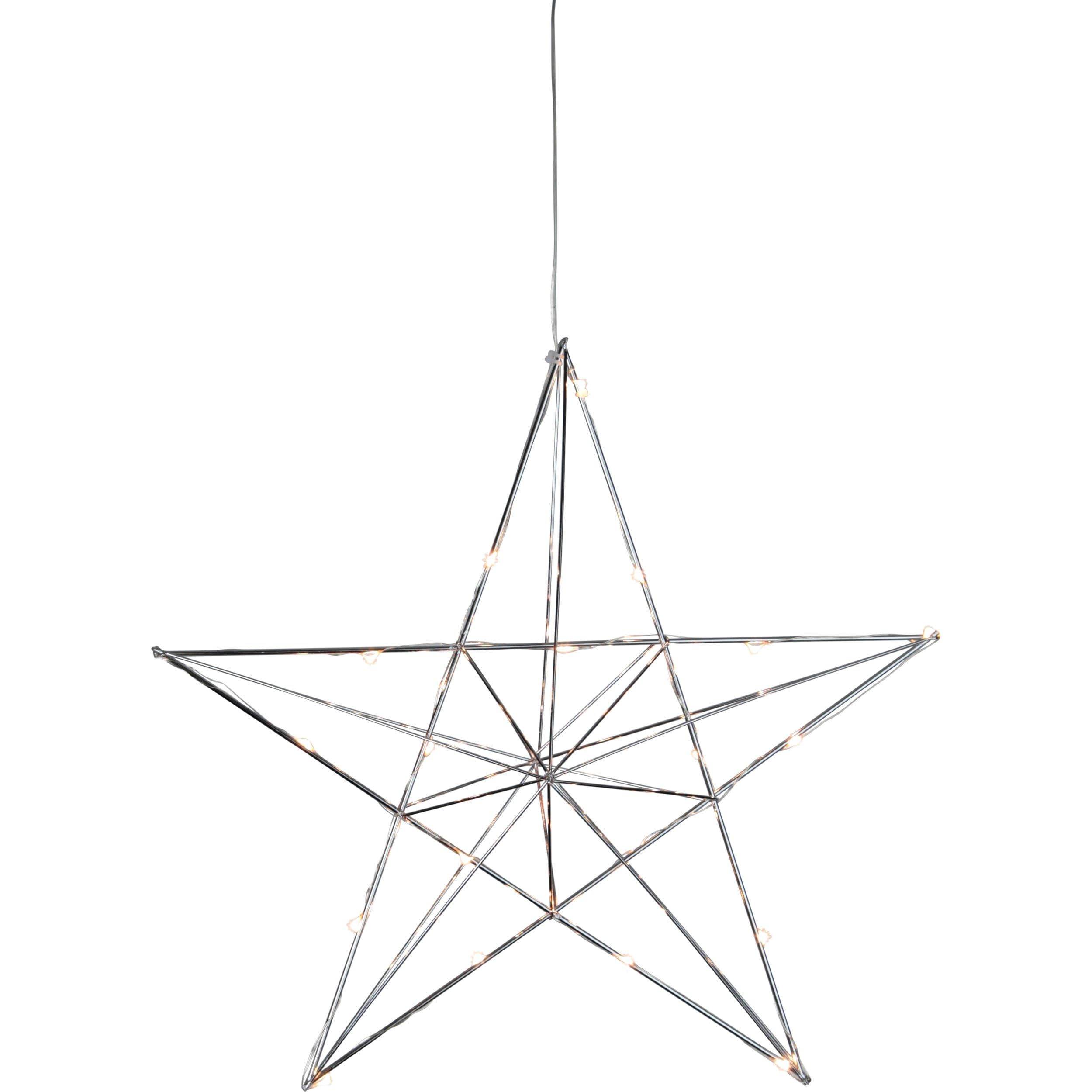 Eglo Décoration de Noël LED suspendue, étoile décorative à suspendre, déco | lumineuse avec minuterie, déco fenêtre en métal chromé, lumière blanc chaud
