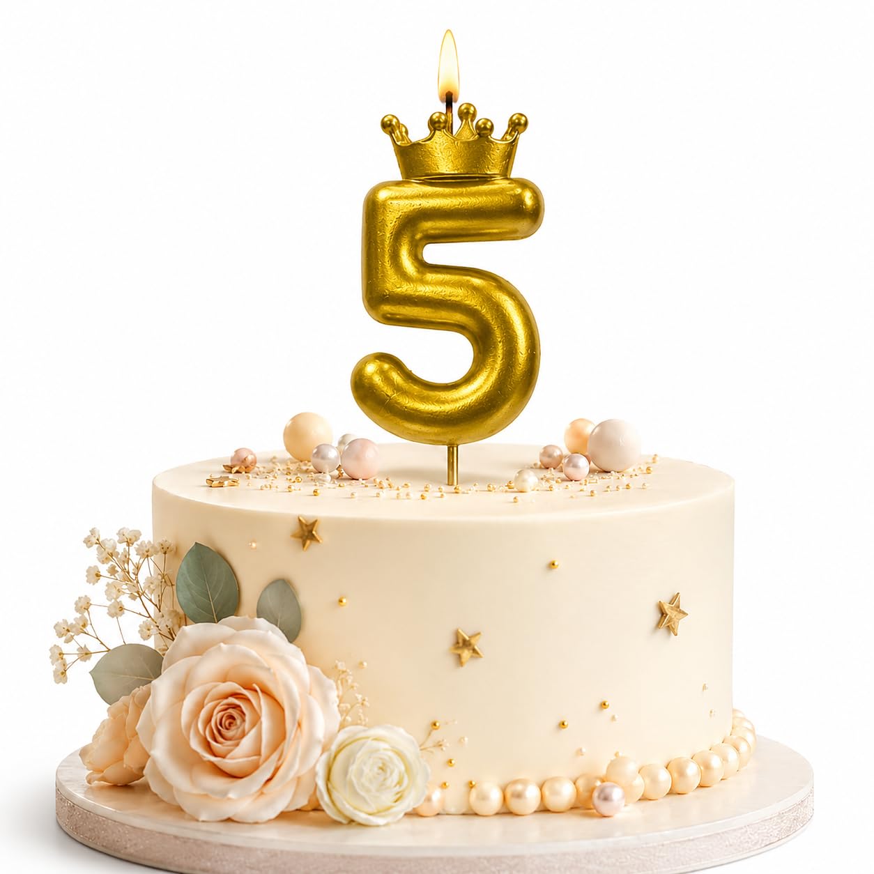 Gold Crown Birthday Candle - 3D Number 3 Cake Topper -22
