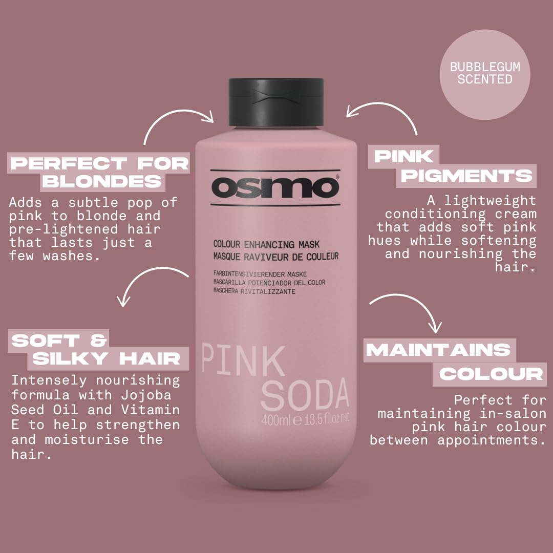 Osmo Pink Soda Colour Enhancing Mask, 400 ml (Pack of 1) - Image 2