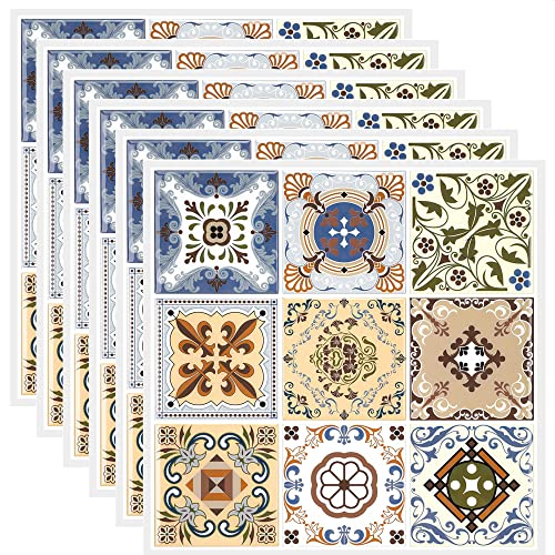 EasyLife Lot de 6 Stickers Muraux 3D pour Décoration Intérieure, 30x30cm, Imperméable et Résistant à l'Huile, Autocollants Autocollants, Décoration pour Cuisine, Salle de Bain Cover