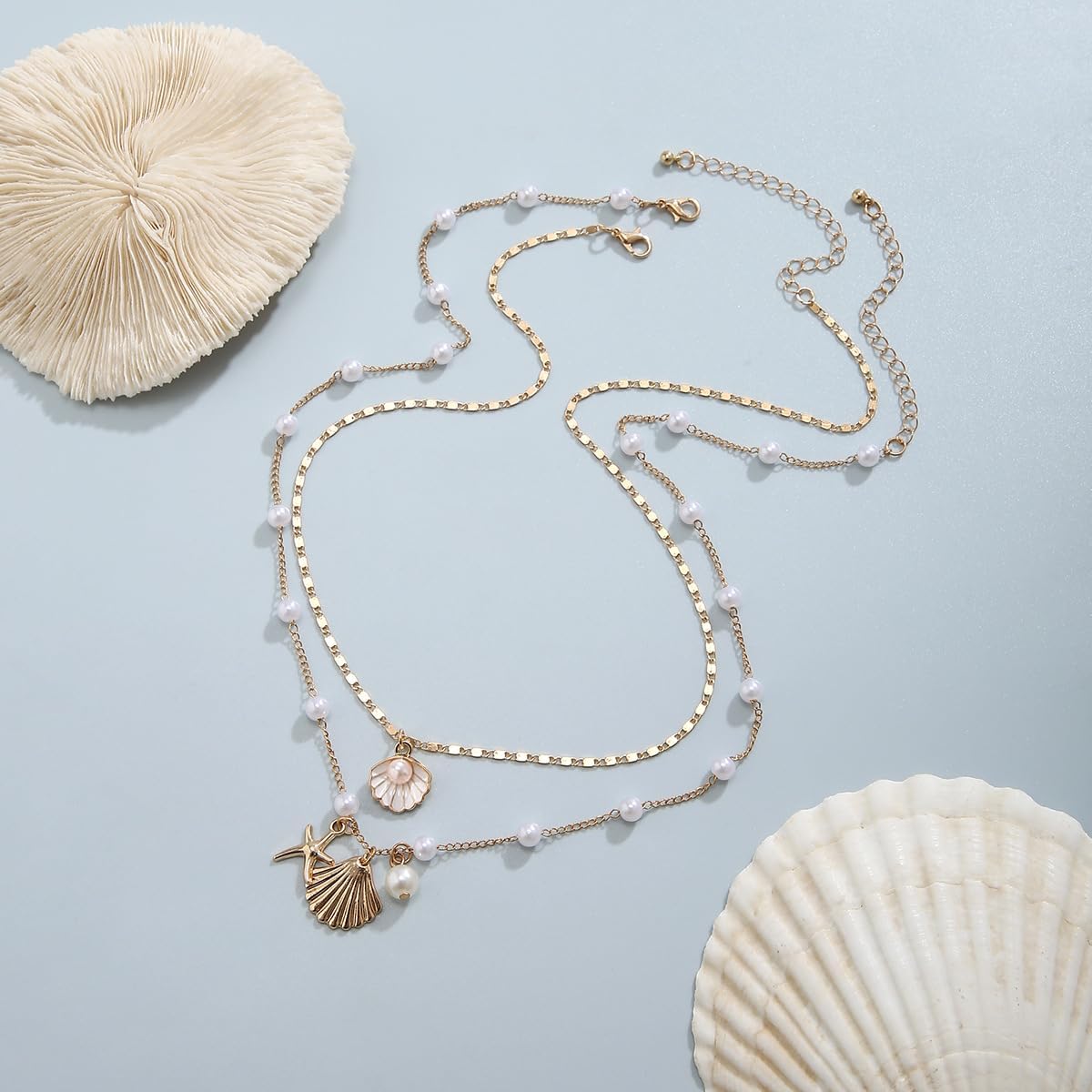 Airvess Gold Shell Necklace for Women Conch Starfish Seashell Charm Necklaces Boho Summer Beach Vacation Outfit Accessories Jewelry - Image 6