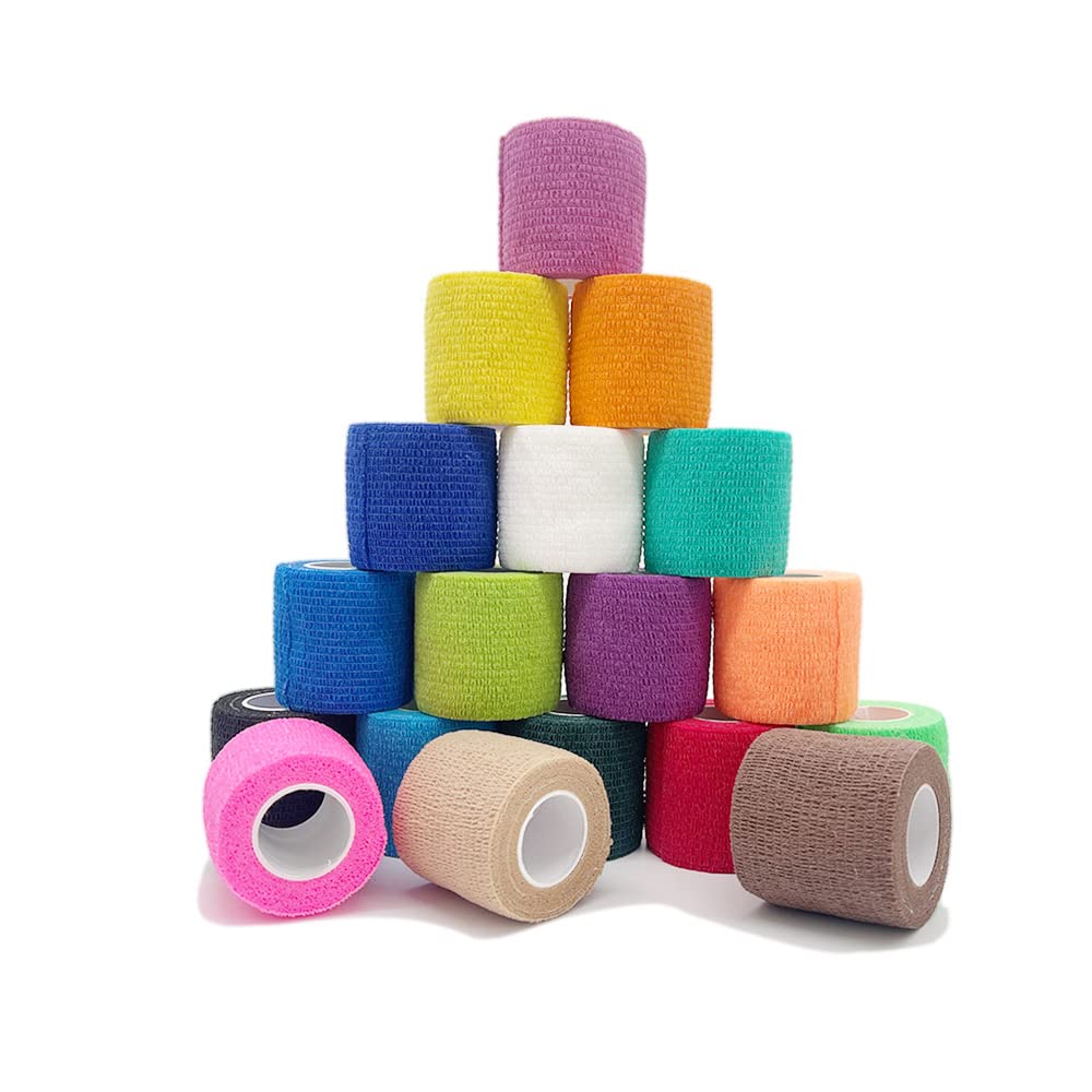 vendas, Vendaje elástico autoadhesivo deportivo de 4,8 m, colorido, for rodilleras, dedos, tobillos, palmas y hombros(Pink,15cmx4.8m)
