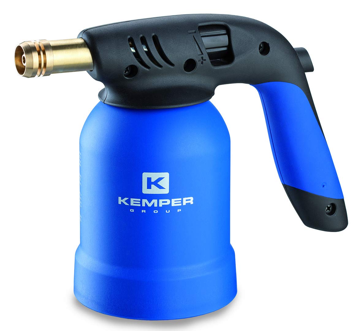 Lötlampe mit Piezozündung + 4 Kartuschen 190g Lötbrenner für Stechkartuschen EN417 Blau