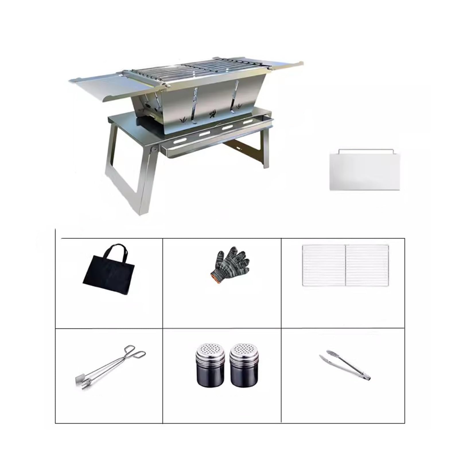 Parrilla práctica for el hogar y acampar al aire libre con carbono