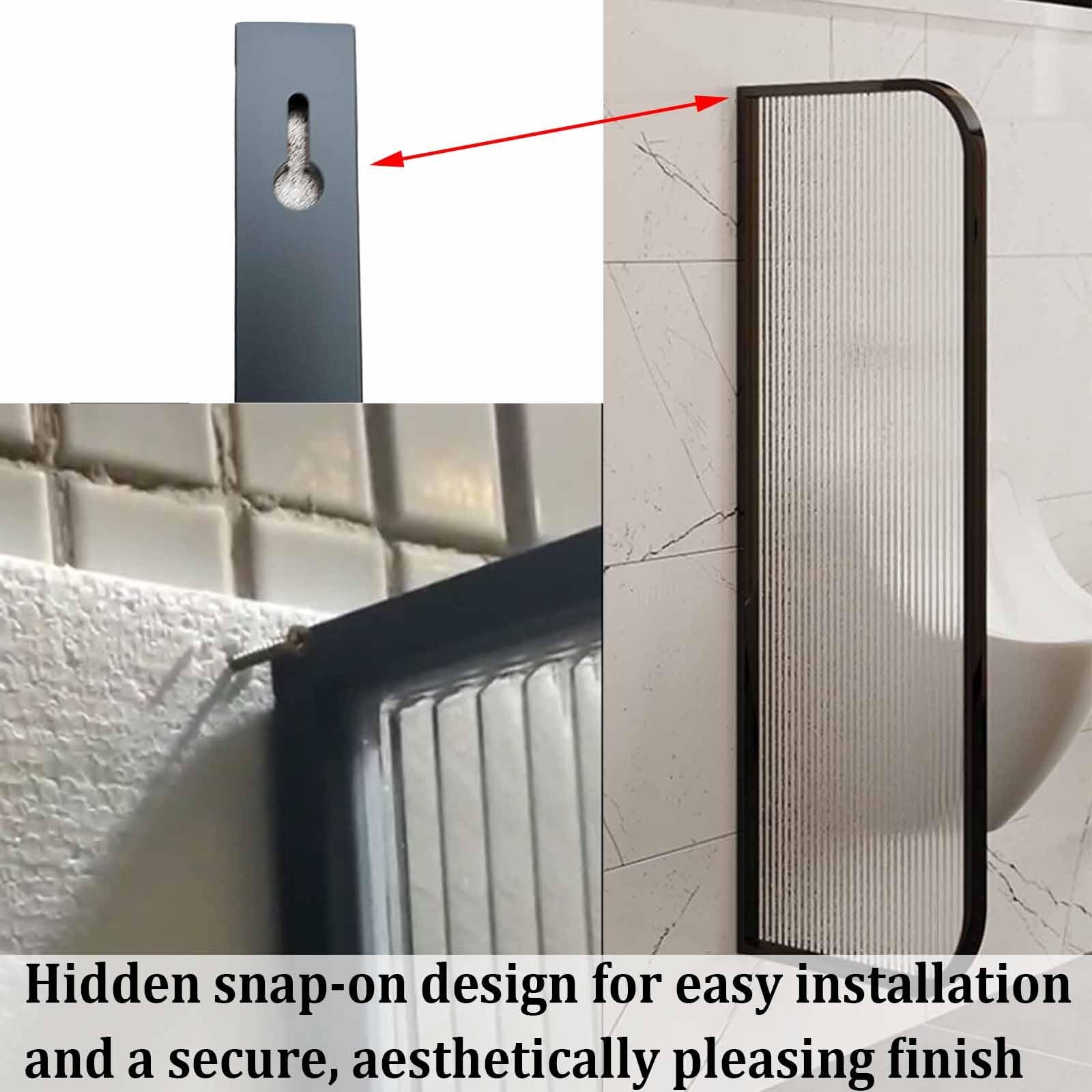 Divisor para urinario hombre, juego de 2, 100 x 40 cm, dorado, fijación de pared, panel de privacidad de acero inoxidable con vidrio translúcido para lugares públicos, hoteles y hospitales.