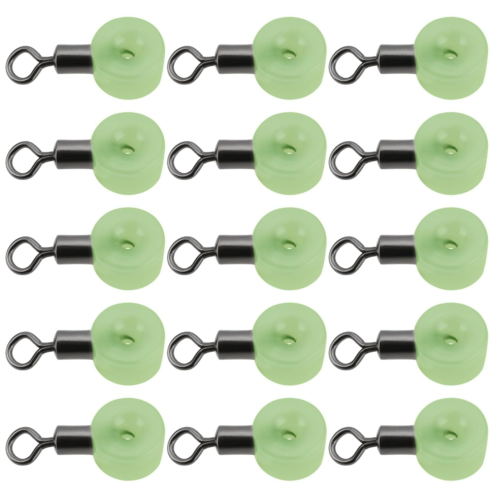 Briny River 50PCS Pulley Swivel 22x10mm Fishing Plastic Fork Hook Separator, Aperture 1.5mm Pulley Rig Anti-entanglement, Luminous