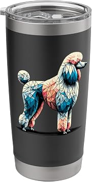 Geometric Art Poodle Dog Toy Poodles Stainless Steel Insulated Tumbler