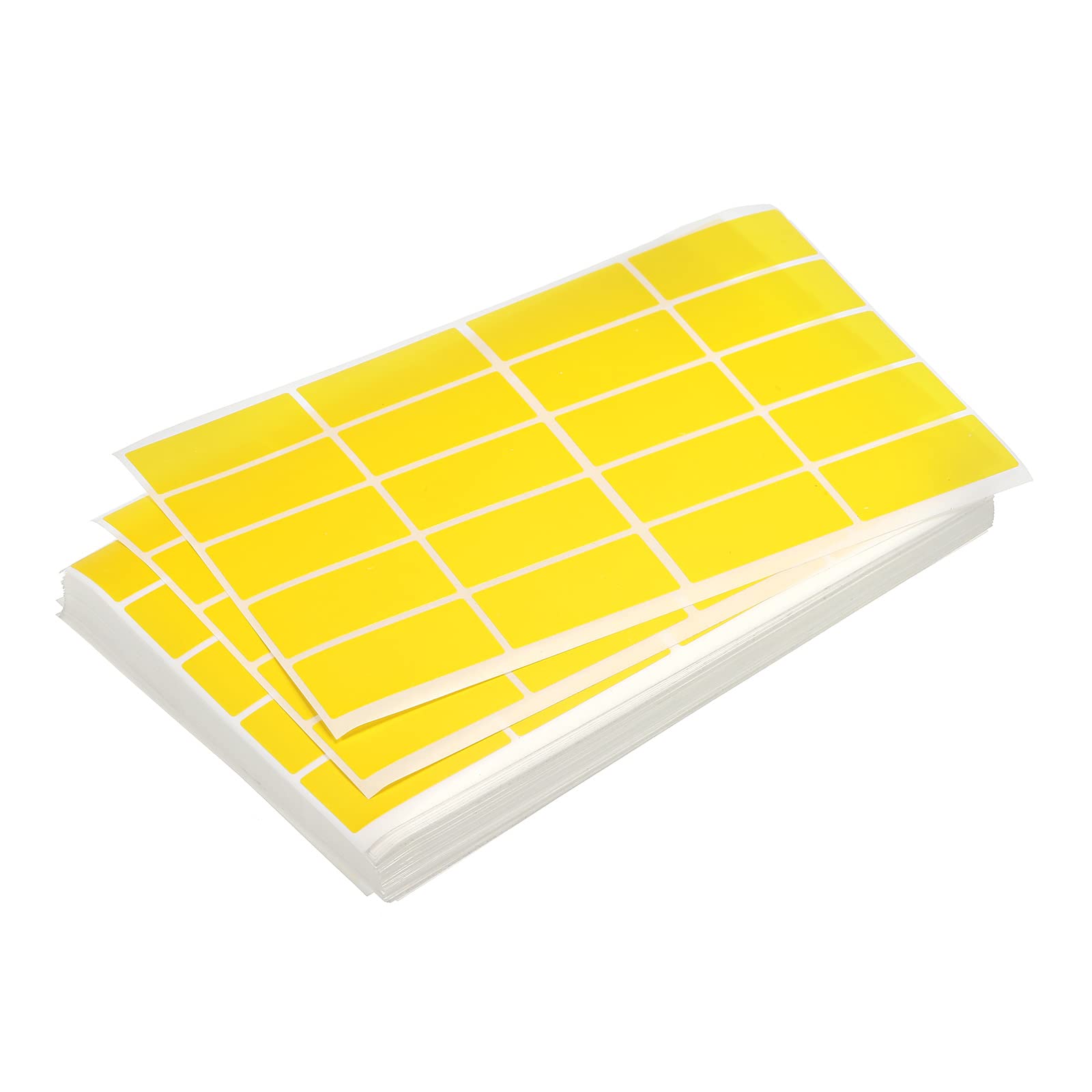 MECCANIXITY Colored Rectangle Stickers, 2000 Labels Color Code Sticker, 1.57x0.75 Inch Self Adhesive Yellow for Folder, Jar, Drawer