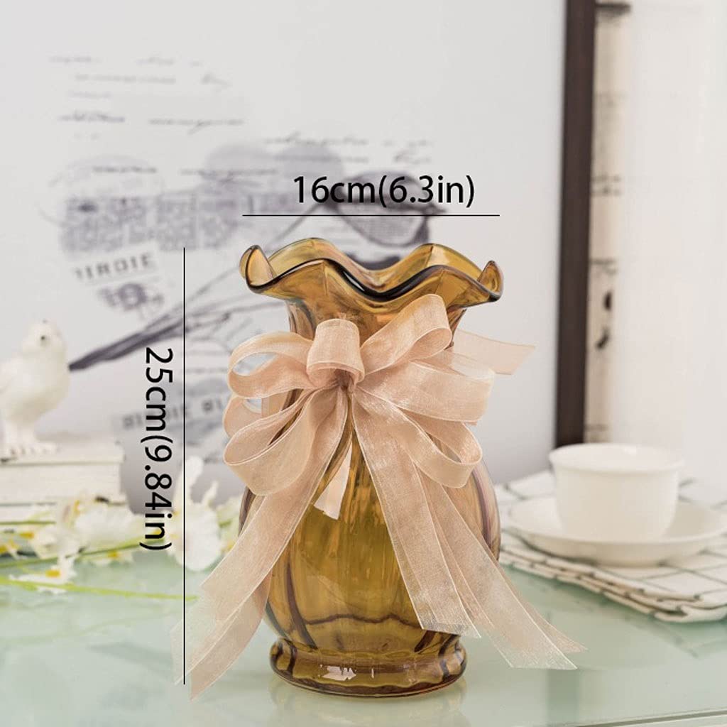 Amazon.co.jp: 花瓶 リボンクリエイティブガラス花瓶リビングルーム