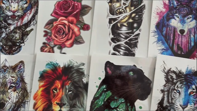Amazon.com : Bilizar 56 Sheets Watercolor Owl Tiger Lion Temporary