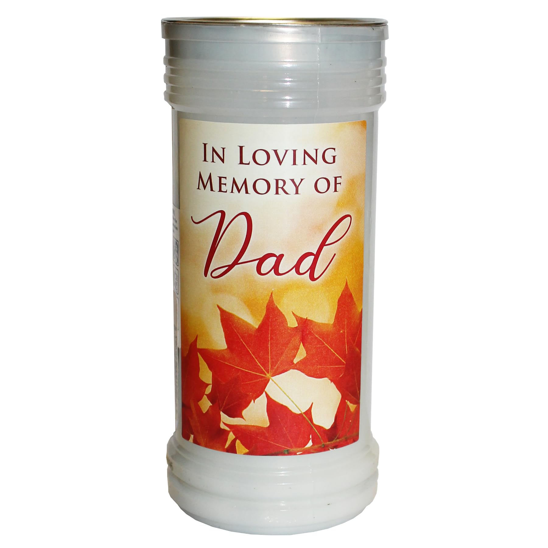 Widdle Gifts In Loving Memory Of Dad 3191 Pillar Candle In Holder In Loving Memory With Wording/Prayer - Anniversary, Memorial, Birthday, Christmas (In Loving Memory Of Dad 3191)