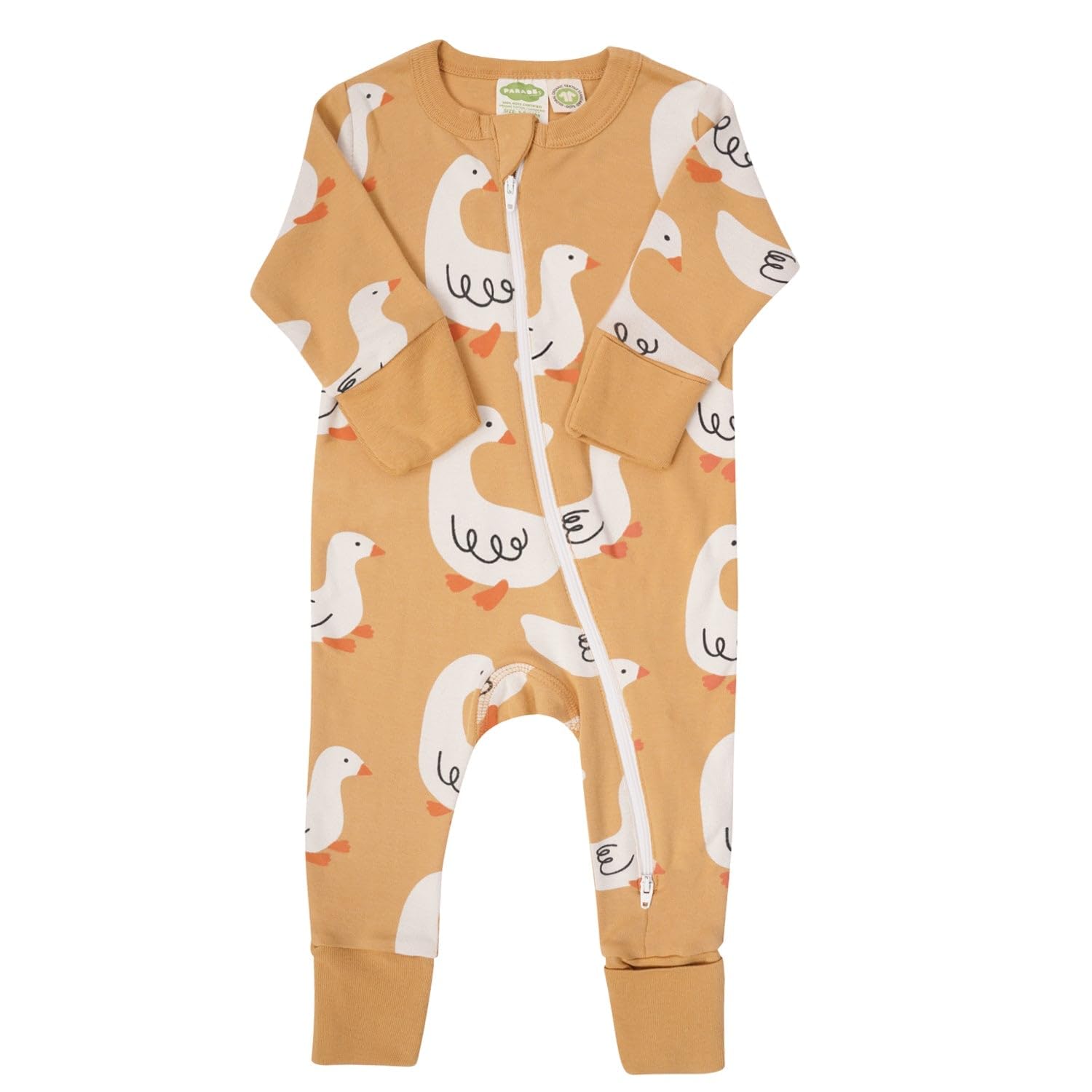 Organic Signature Print '2-Way' Zip Romper – Long Sleeve