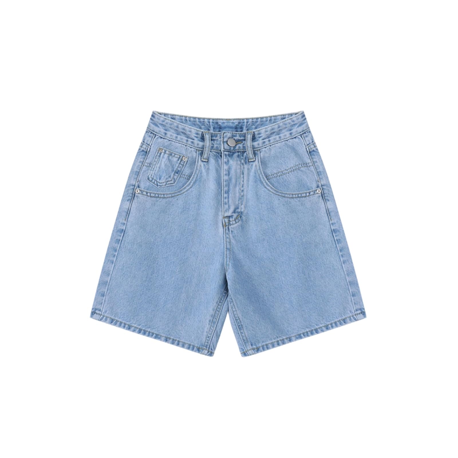 Shorts Jeans Donna Estate Alta Vita Denim Casual Sciolto Donne più Dimensione Streetwear Moda Pulsante Gamba Larga Breve Femminile-Black-m