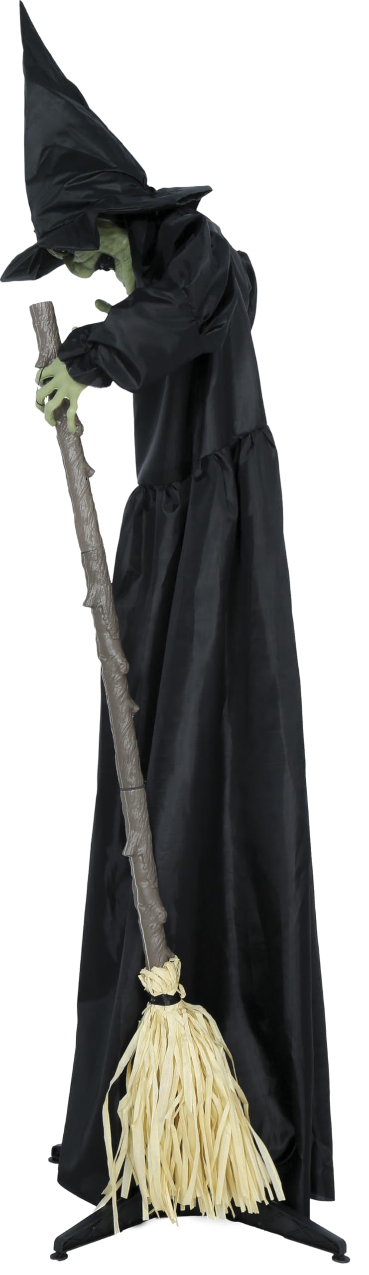 FIESTAS GUIRCA | Bruja Susto con Luz, Sonido y Movimiento (185 cm) - Decoración de Halloween para Fiestas y Celebraciones - Ideal para Ambientes Terroríficos y Escenarios de Miedo - Negro y Verde