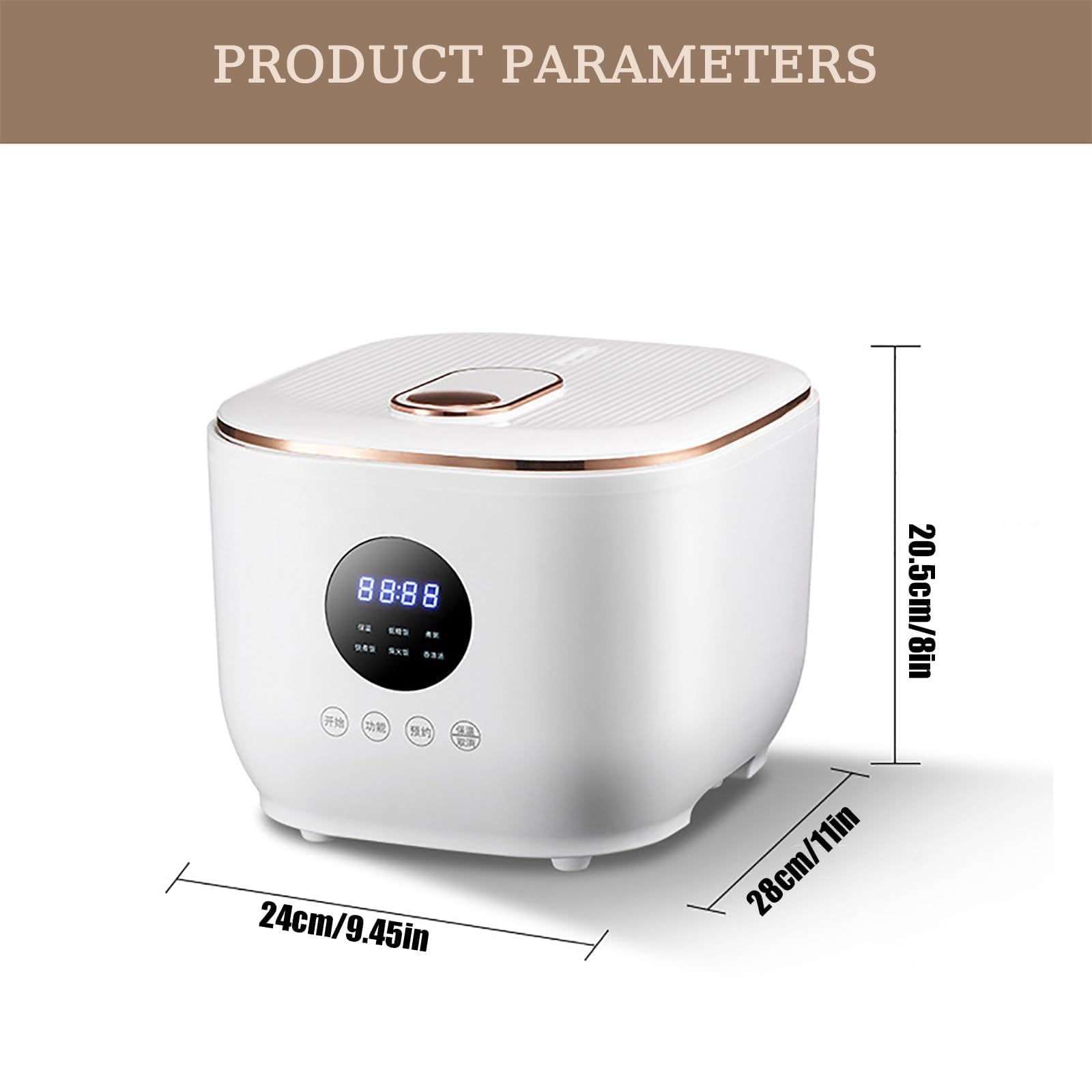 Cuideur à Riz à Faible teneur en Sucre, cuiseur à Riz Portable 3L, 5 Modes de Cuisson, Rendez-Vous Intelligent 24h / 24, glaçure en céramique antiadhésive, cuiseur à Riz électrique Amovible