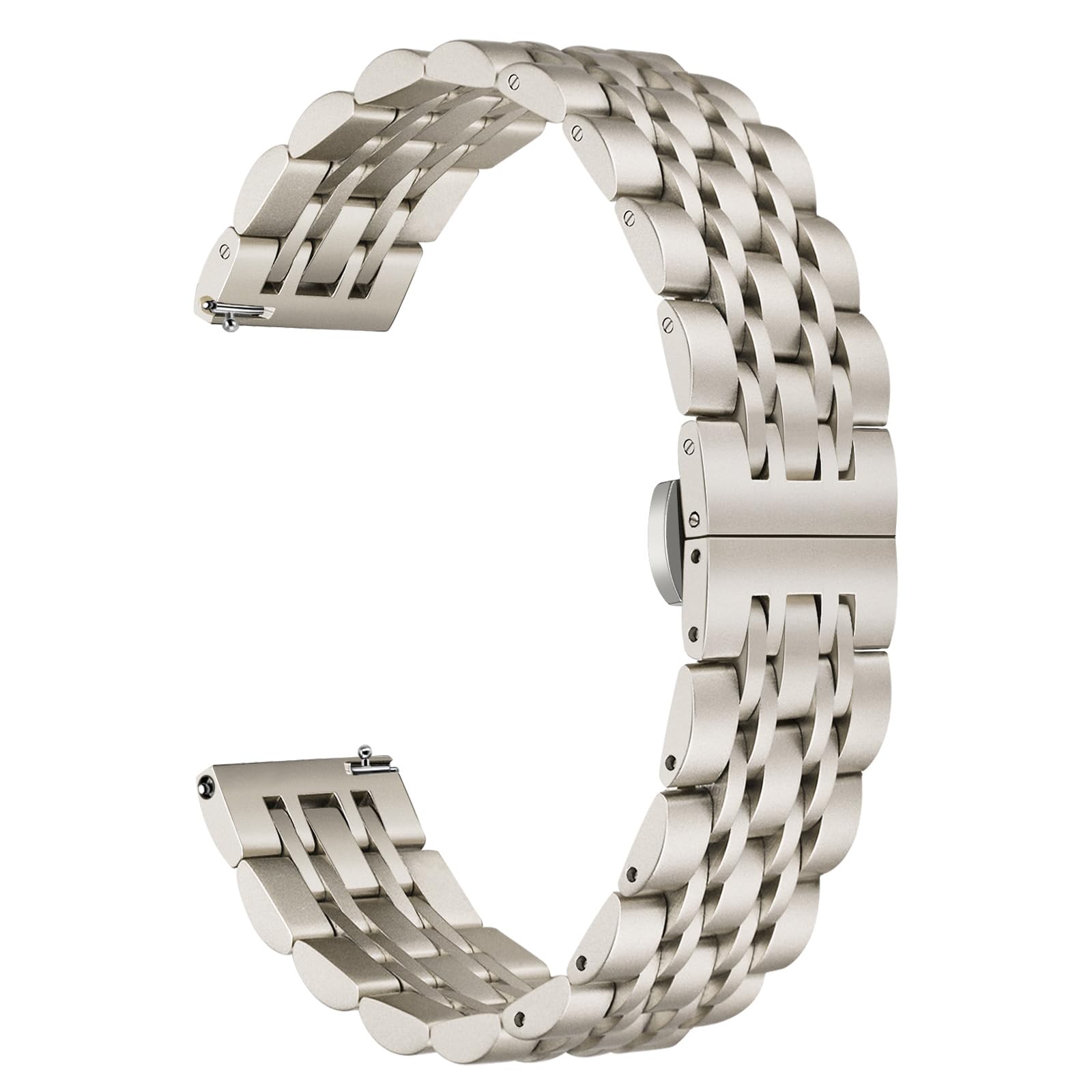 TRUMiRR Band for Samsung Galaxy Watch 7 6 5 4 40mm 44mm / Active 2, 20mm Solid Metal Stainless Steel Watchband Butterfly Buckle Strap for Garmin Vivoactive 5 / Venu Sq 2