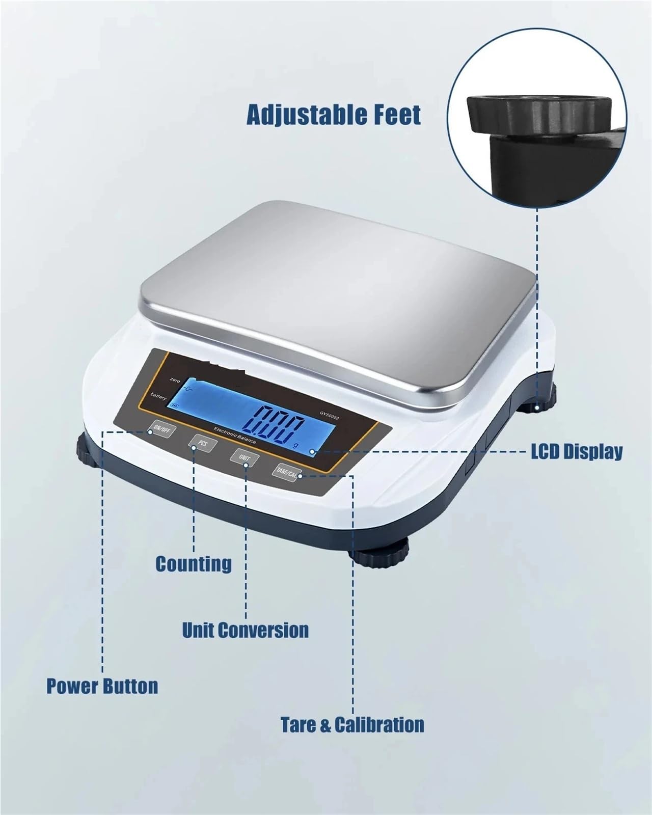 Báscula de precisión de 0,01 g a 5000 g, balanza analítica electrónica de 2 kg, for laboratorio, for oro y joyería.(2000g 0.01g)