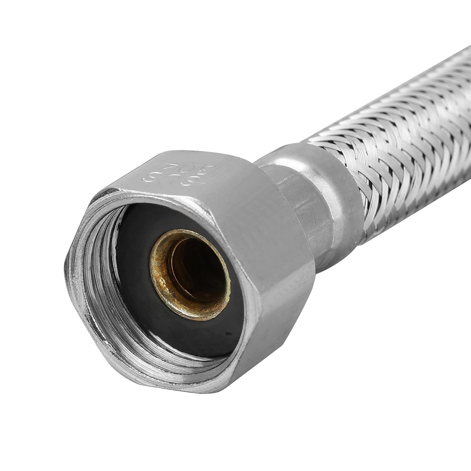 1 on 1 Heavy Stainless Steel Connection Pipe for geyser connection pipe for wash basin hose pipe (Silver, 24 Inch) - Pack of 2 (2) 1