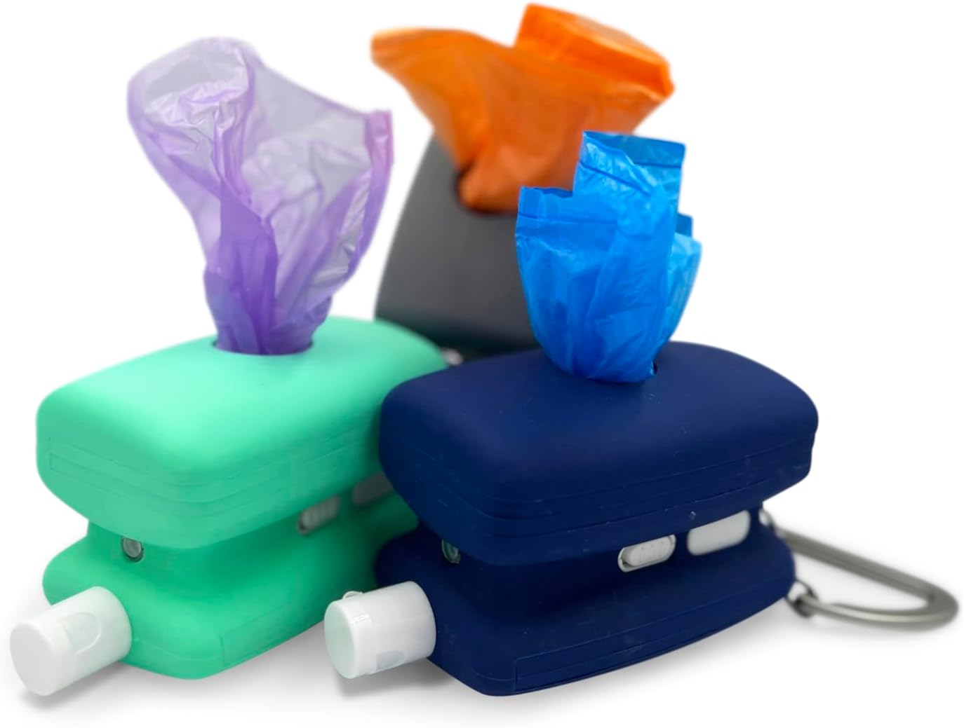 Pup Pack Multi-Functional Dog Walking Accessory: Waste Bag Dispenser, Hand Sanitizer, Flashlight, Treats Holder, Carabiner (Navy Blue)