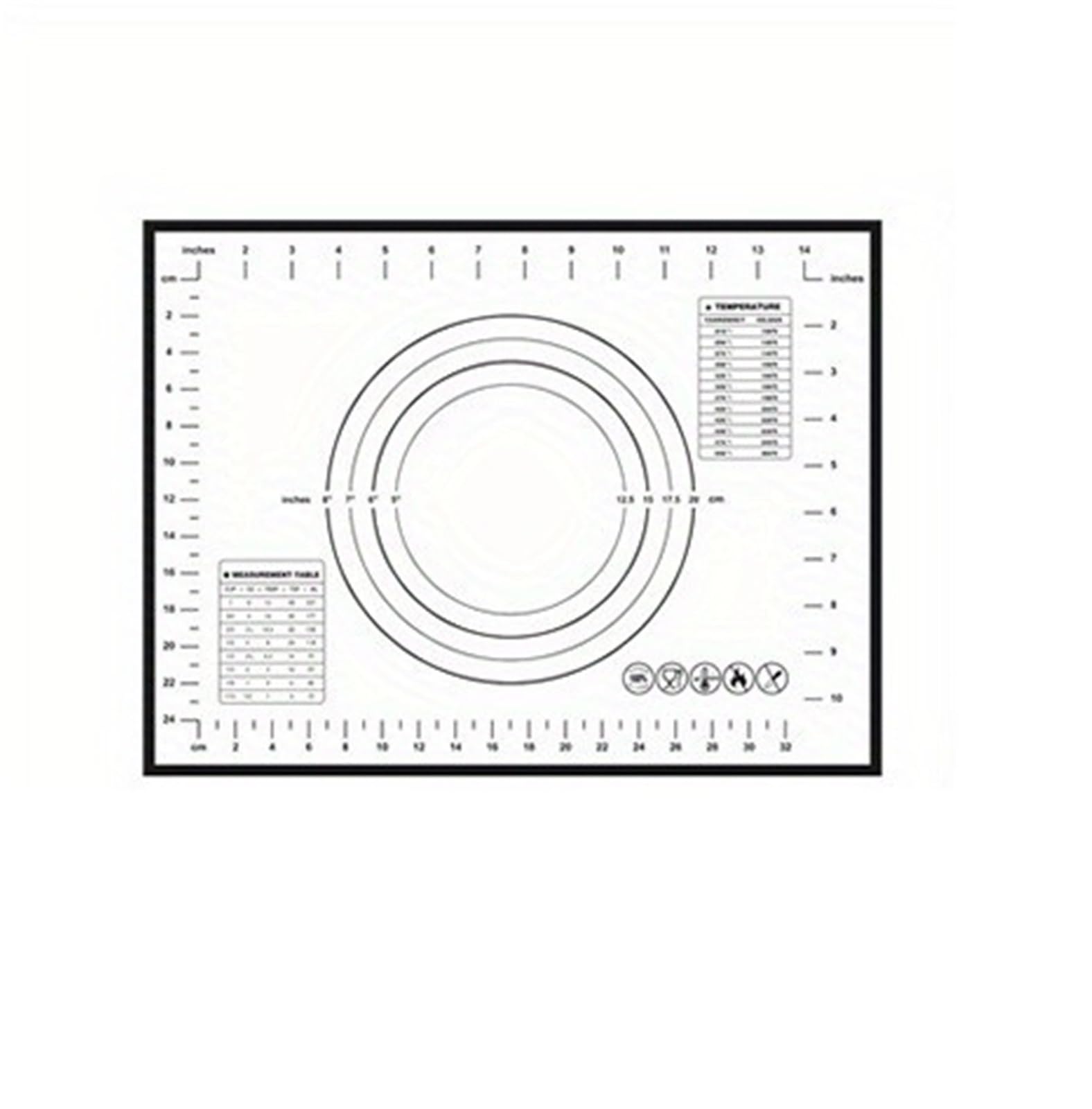 Rutschfeste Backunterlage Antihafte 1 Stück extragroße Silikon-Backmatte (80/70/60 cm) for Ausrollen und Kneten von Teig, ideal for Crêpes, Pizzateig als Antihaft-Backmatte for Pfannen(40X60CM)