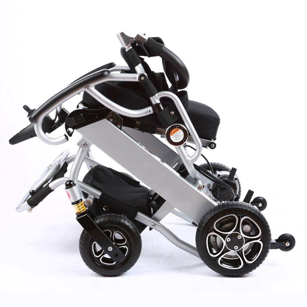 Sedia a rotelle Pieghevole Sedia a rotelle elettrica Sedia a rotelle Telaio in Alluminio 5513 Batteria al Litio Sedia a rotelle Portatile per disabili, A