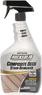 Rust-Oleum RockSolid Composite Deck Stain Remover, 32 oz - Biodegradable Spray for Tough Food, Grease & Paint Stains on Decks & Patios