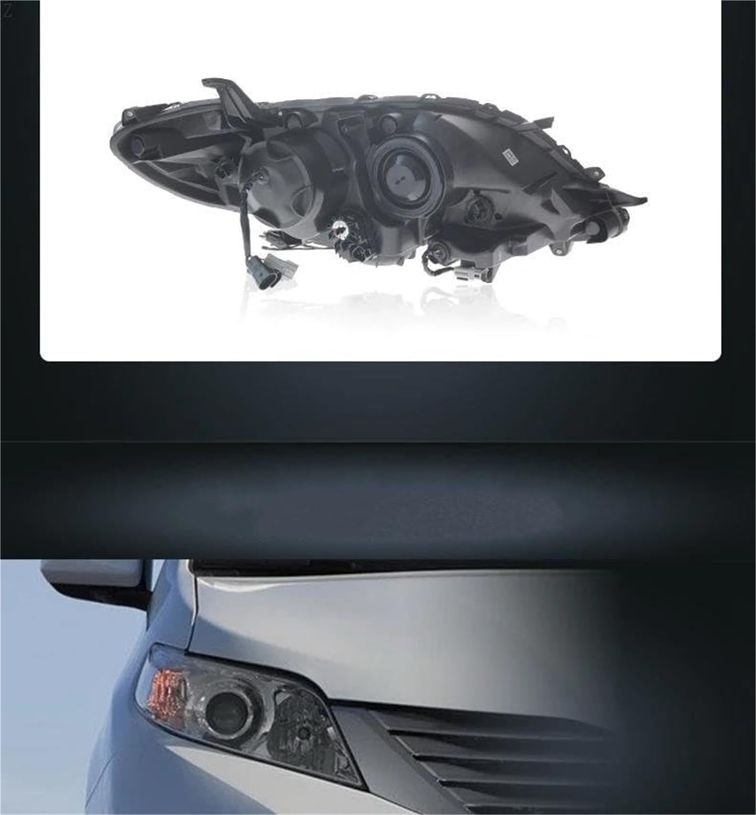 Wivplex Przednie światło przeciwmgielne samochodu Obudowa reflektora samochodowego, dla Toyota, Sienna 2011-2017 2018 reflektory Drl żarówka biksenonowa światła