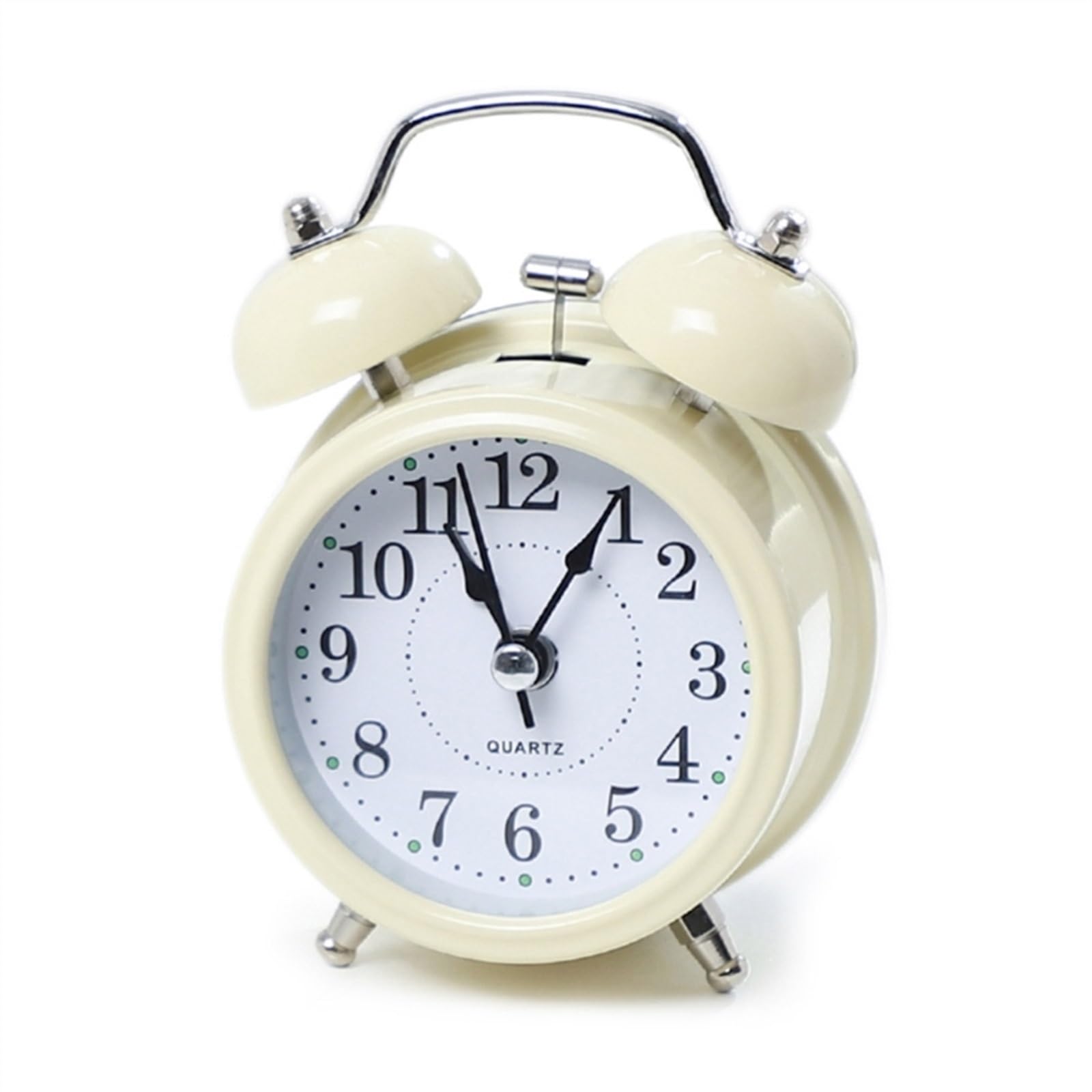 J9V4G6S3B5 Desk Clock Retro Loud Alarm Clock, Double Bell Battery Powred Bedside Desk Ornament for Home Classroom Decoration Present analogue alarm clock(Beige)