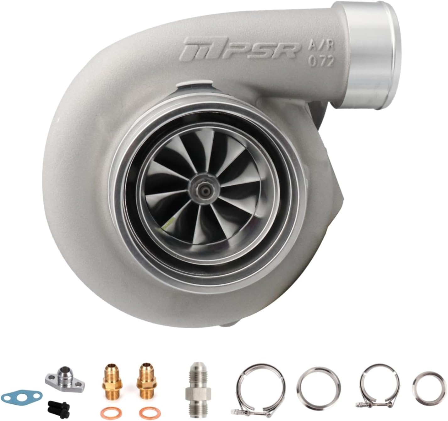 Pulsar Turbo PSR3584 Gen2 Dual Ball Bearing Billet Wheel Turbo Acero inoxidable Dual Vband 0,64 AR