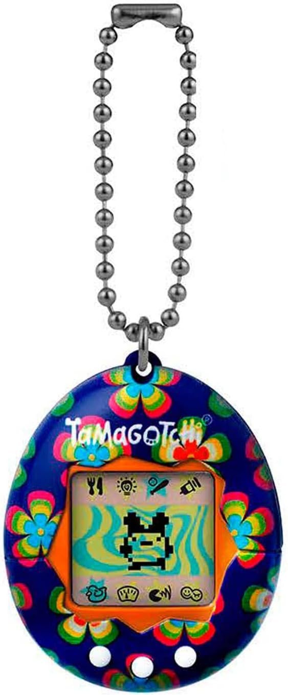Tamagotchi 42888NBNP Original Retro Flowers – Alimentación, Cuidado, nutrición – Mascota Virtual con Cadena para On The Go Play