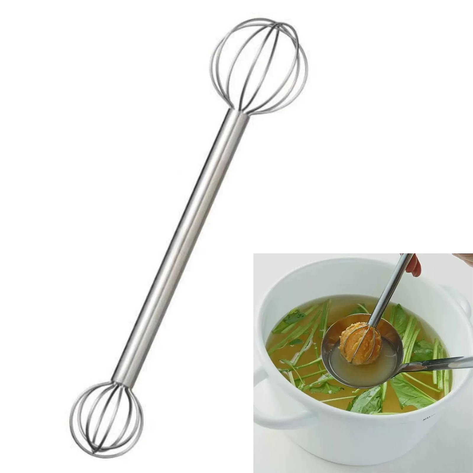 Nrgqaxm Multicolor Miso Muddler For Soup And Sauce, Double Head Nonrust Steel Miso Scoops Precise Stirring Tool For Handmade Soup Preparation Mixing Spoon Handheld Mixer Tool Designed For Cooking