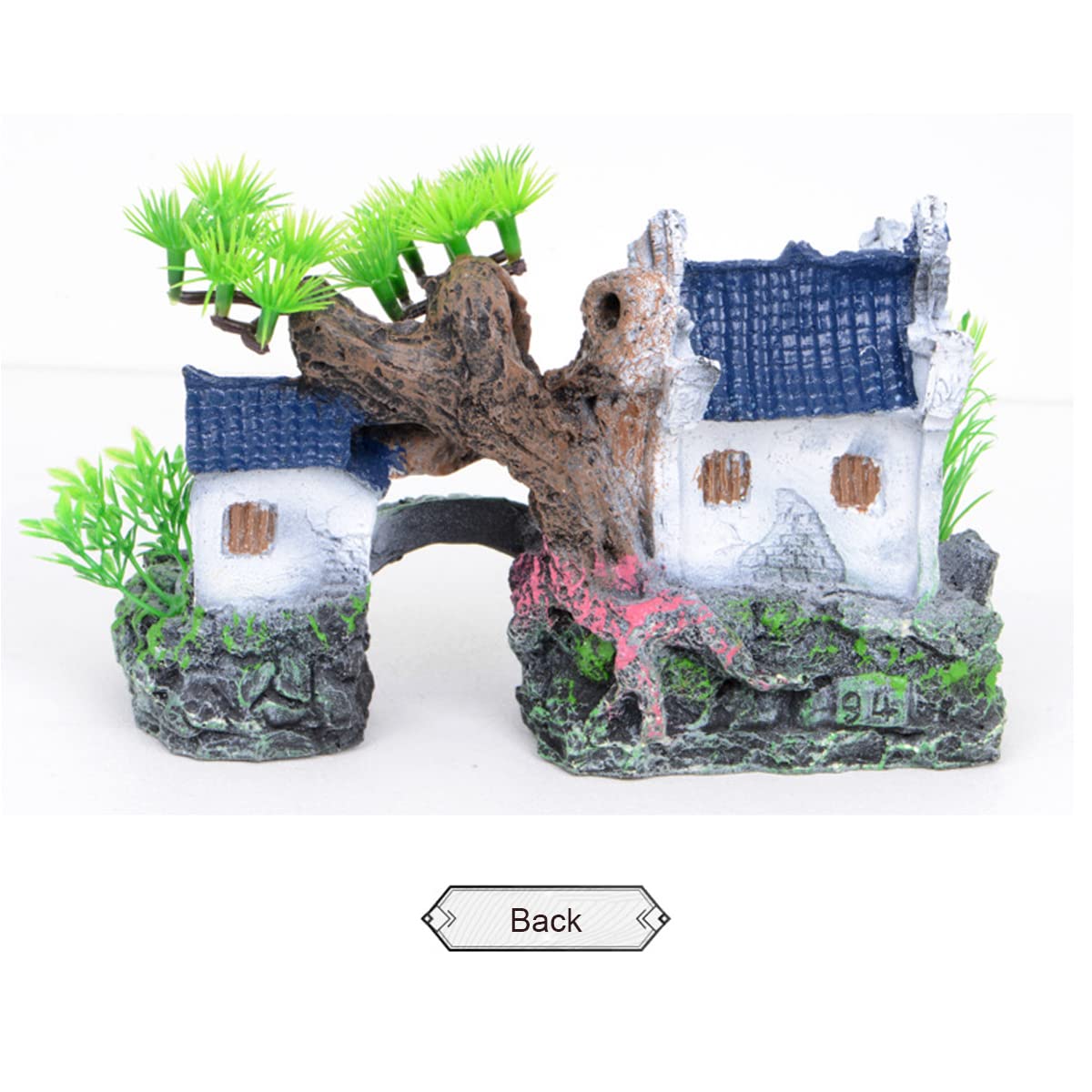 Decorazioni per Le Vasche per Pesci Roccioso per Canottiere Acquario Paesaggistica Paesaggistica in Resina Casa Edificio Ornamenti per Betta Rettile,20 * 9.5 * 15cm