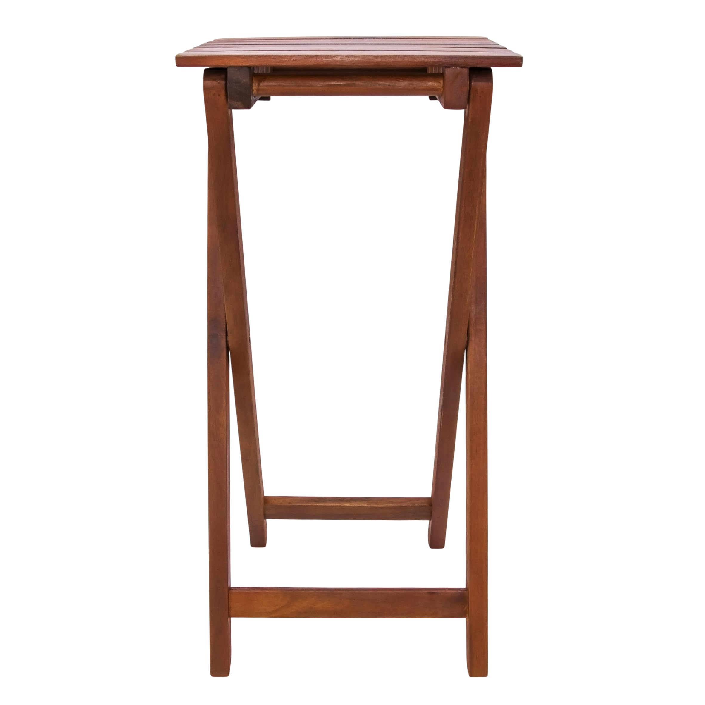 Spetebo Taburete plegable de madera de eucalipto, 62 cm