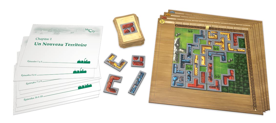 IELLO My City – Jeu de Société Legacy & Pose de Tuiles – Construisez Votre Ville en 24 Épisodes Évolutifs – Stratégie & Famille – 2-4 Joueurs | 30 Min | Dès 10 Ans
