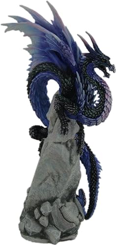 Miniatura 2 de Veronese Design Andrew Bill Sapphire Sentinel pintado a mano estatua de dragón azul