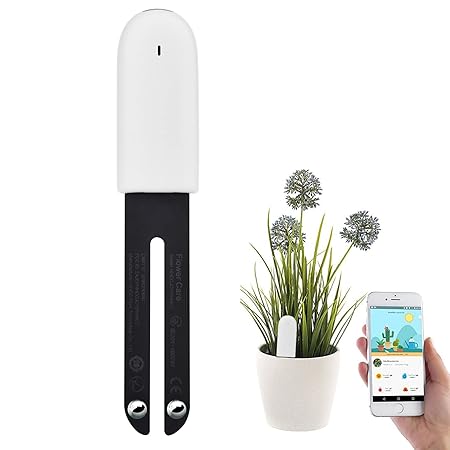WANFEI Plant Monitor Soil Test Kit,Flower Care Soil Tester Smart Plant Tracker Intelligent Sensor Plants Detector Bluetooth Monitor for Light Moisture Fertility Temperature Level for iOS and Android