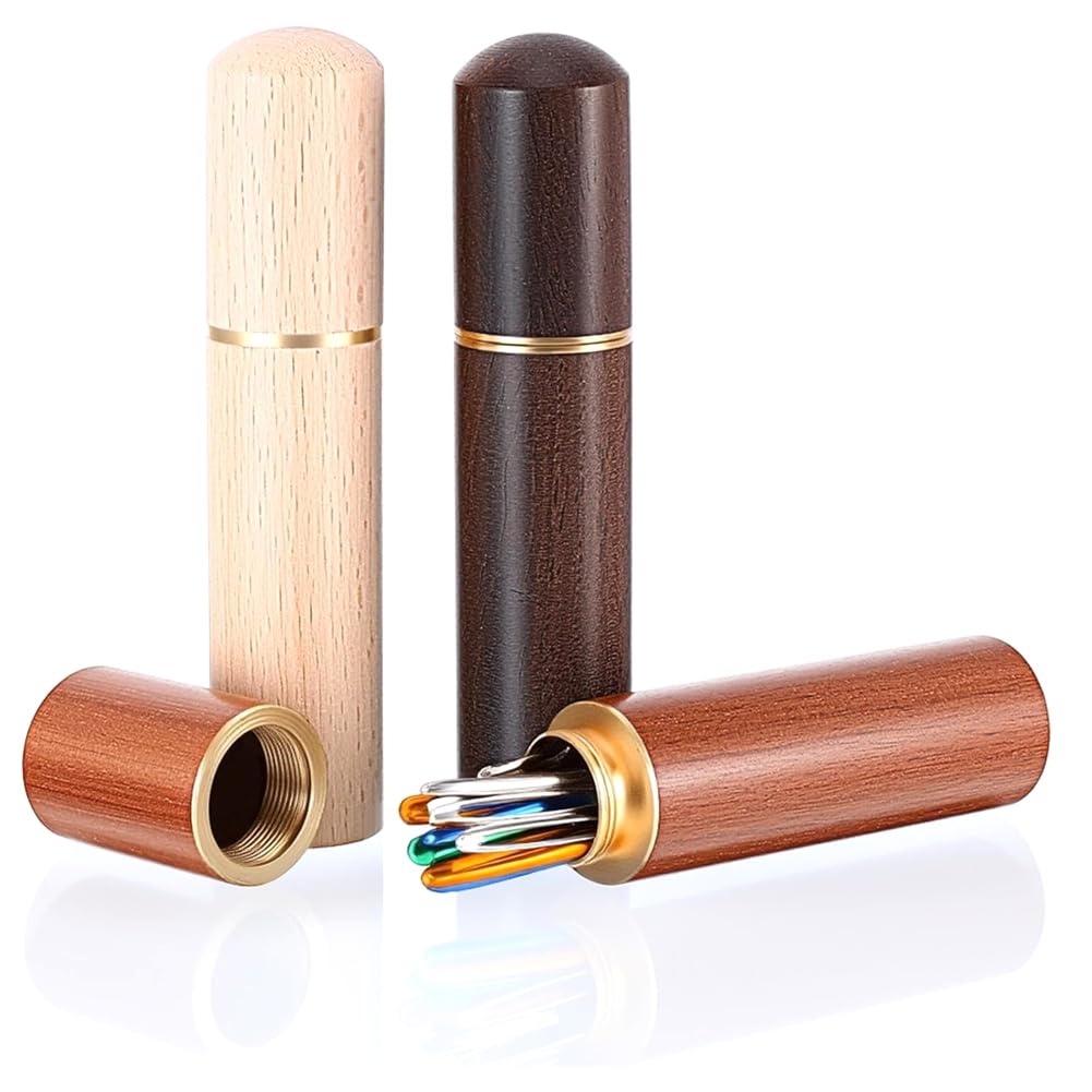 UDSKNV[KSL Portable Wooden Sewing Storage Case 3 PCS for Embroidery Knitting Crafts for Beads& Toothpicks