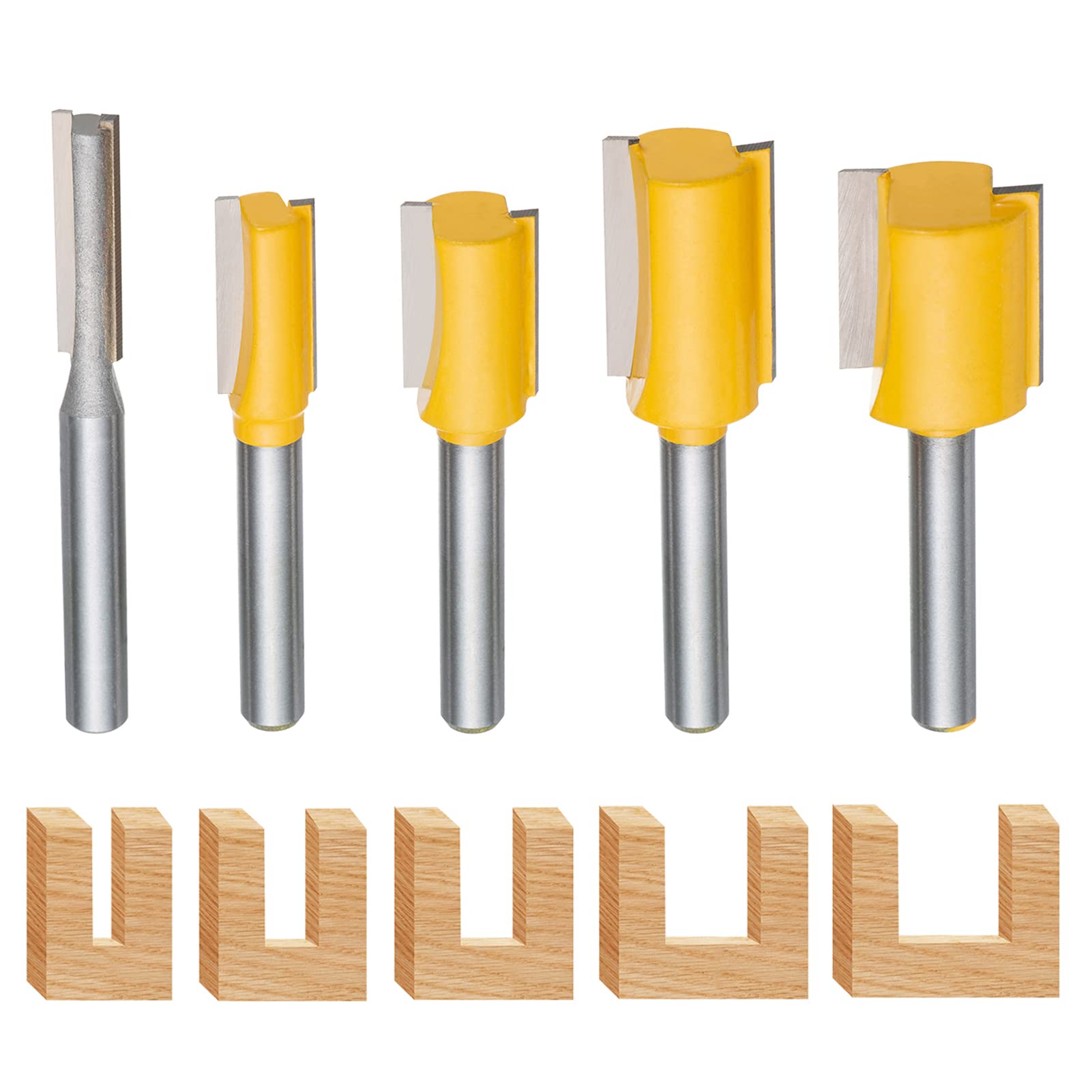 Sponsored Ad – 5 PCS Straight Router Bit Set 1/4" Shank, Double Flute Woodworking Milling Cutter Router Bit Set 1/4" 3/8" 1/2" 5/8" 3/4" for All Kinds of Dado and Straight Cut Routing